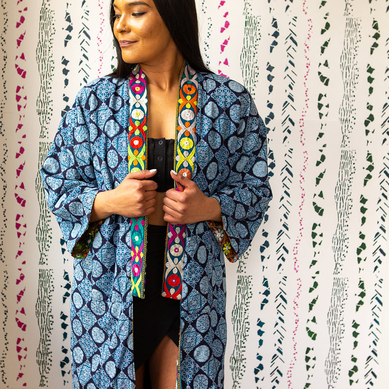 One-of-a-Kind, Recycled, Reversible Kimono (S - L)