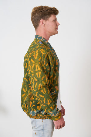 One of a Kind Yellow and Green Bomber Jacket