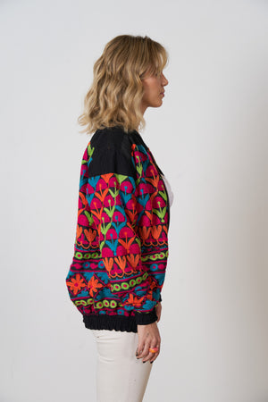 One of a Kind Hand Embroidered Bomber Jacket
