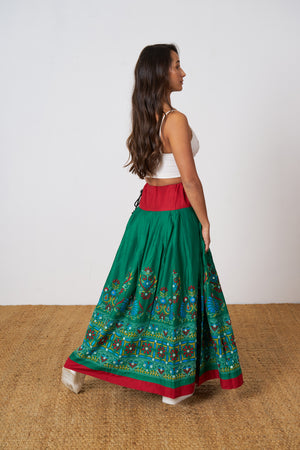 One of a Kind Hand Embroidered Slow Fashion Skirt