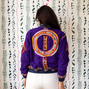 One-of-a-Kind, Recycled Purple Silk Bomber (S - M)