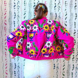 One of a Kind, Recycled Pink Bomber (S - M)
