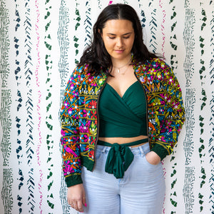One-of-a-Kind, Recycled Floral Bomber (M - L)